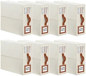8 Pack Bed Sheet Organizers and Storage (Queen & King Size), Foldable Sheet O... - Picture 1 of 8