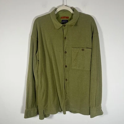Vintage Rare Patagonia Shirt Mens Large Green Micro Grid Button Up Long Sleeve - Image 1 of 4