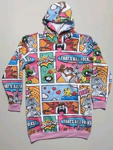 Members Only Looney Tunes Pullover Hoodie Jacket Medium Adult All Over Print - Picture 1 of 8