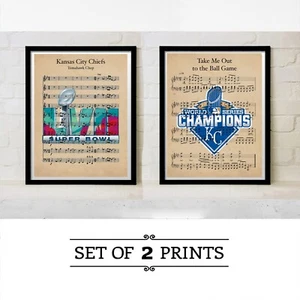 Kansas City Chiefs Royals World Series Super Bowl Champs Art Gift Baseball KC - Picture 1 of 3
