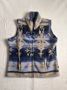 Jane Ashley Full Zip Fleece Blue Vest Sweatshirt Women's Puffer XL * - Picture 1 of 6