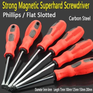Heavy Duty Screwdriver Comfort Grip Phillips Flat Slotted Grip Tool Carbon Steel - Picture 1 of 15