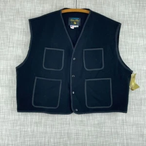 Vtg I. Spiewak Golden Fleece wool blend vest Mens XXL black 2870 - Picture 1 of 7