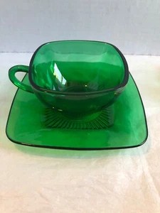 Set Of 2 Anchor Hocking 1950’s Charm Teacups And Saucers - Picture 1 of 6