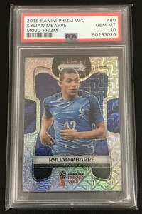 2018 Prizm World Cup Soccer MOJO Prizm #80 KYLIAN MBAPPE RC PSA 10 Rookie