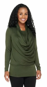 Suéter tejido cuello capucha George Simonton con blusa cintura gris ahumado 3X  - Imagen 1 de 9