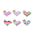  6 Pcs Transparent Glasses Case Heart Hairpin Metal Claw Clips