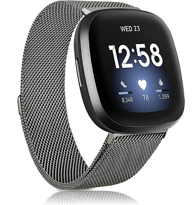 Correa de reloj milanesa de acero inoxidable para Fitbit Versa 3 4 Versa Sense Foto 1 de 4