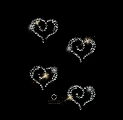 Hotfix Strass Bügelbild Motiv Applikation 4 Herzen geschw. 221205 - Bild 1 von 2