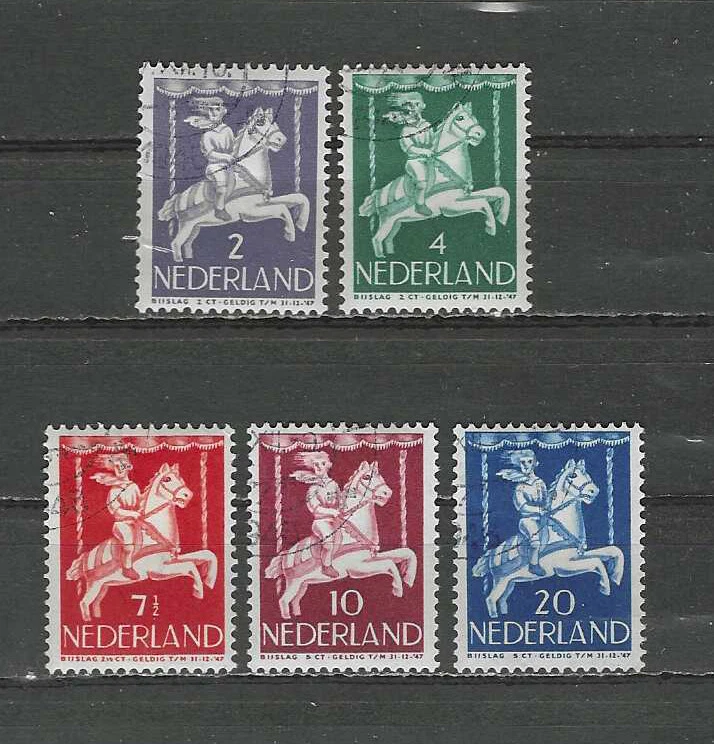  NETHERLANDS , 1946 , CHILD WELFARE , SET OF 5 STAMPS , PERF , CTO/VLH - Image 1 of 1