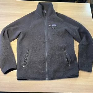 Mens Patagonia Retro Pile Fleece Jacket Size Medium Black Well Used RRP £140 - Picture 1 of 10
