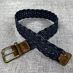 Vintage Levi’s geflochtener Jeansgürtel Gr. S Damen 29” Taille Lederbesatz Messingschnalle - Bild 1 von 8