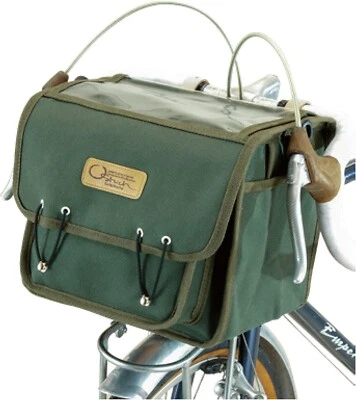 Ostrich Front Handle Bar Bag ‎F-104 Green Bike Bicycles Cotton Canvas - Image 1 of 3