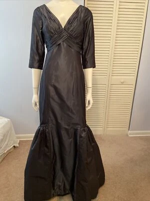 Precioso Vestido Teri Jon de Rickie Freeman ​Ocasión Especial 100% Azul Seda Usado en Excelente Condición Foto 1 de 4