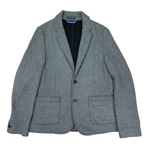 611 Saks Fifth Avenue Mens Wool Blend Jacket Cardigan Heavy Gray Medium 42R - Picture 1 of 8