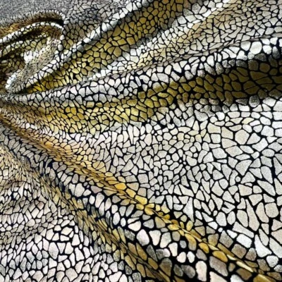 Printed Golden Snake Fabric 4-Way Stretch 60" wide Spandex by Yard for Swimwear - Image 1 of 4