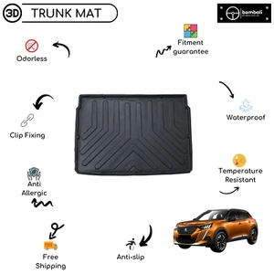 Alfombra de carga para maletero de goma específica para vehículo para Peugeot 2008 - superior 2020 - arriba - Imagen 1 de 9