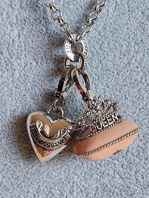 Juicy Couture Vintage/Retired Her Majesty And Puffy Heart Charm 28" Necklace - Image 1 of 4