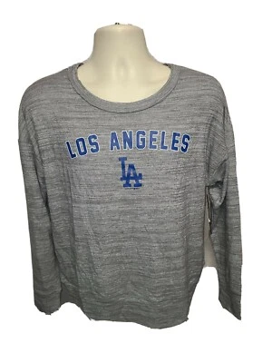 Camiseta New Era Los Angeles Dodgers para mujer pequeña gris manga larga Foto 1 de 4