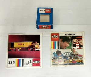 LEGO SYTEM BOITE VIDE 464 + CATALOGUE SORTIMENT 1968 + NOTICE LEGO 335 VINTAGE - Picture 1 of 3