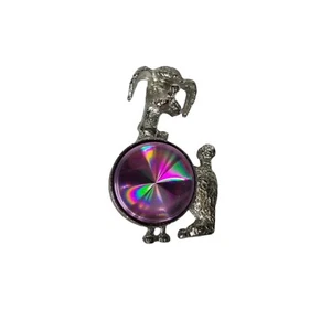 Broche de colección centro holográfico iridiscente caniche caniche perro caniche - Imagen 1 de 4