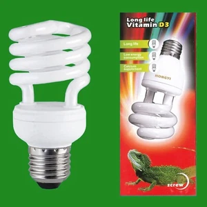 13W CFL Spiral Vitamin D3 UVB 10.0, Plant, Reptile E27 Edison Screw Light Bulb - Picture 1 of 1
