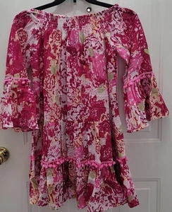 NWT Pink Talulah Off The Shoulder Cover-Up. Size Large. Debbie Katz. SRP $129.00 - Picture 1 of 8