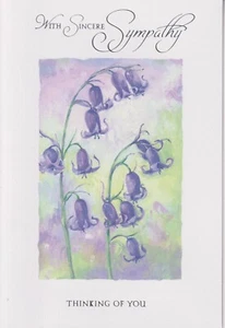 SYMPATHY CONDOLENCE GREETING CARD 7"X5" BLUEBELLS - Picture 1 of 2