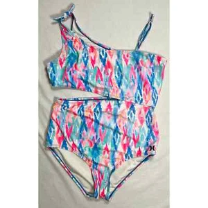 Hurley One Piece Swimsuit Asymmetrical Cutout XL (16) GIRLS - Picture 1 of 9
