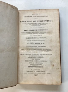 Treatise on Surveying Abel Flint 1833 7th Ed Cook & Co Hartford Conn Org Binding - Picture 1 of 11
