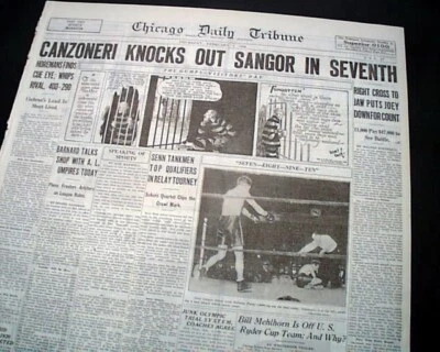 Best Tony Canzoneri Bonanno Crime Famliy Wins Boxing Joey Sangor 1929 Newspaper Foto 1 de 4