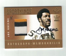 MEAN JOE GREENE 2012 Leaf Sportkings Vault AUTO PATCH #1/1 Sport Kings GOLD D