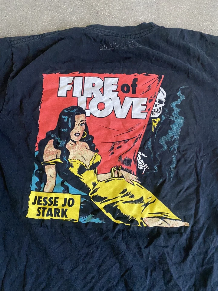 Jesse Jo Stark Fire of Love black T-shirt men's M — 第 1/4 张图片