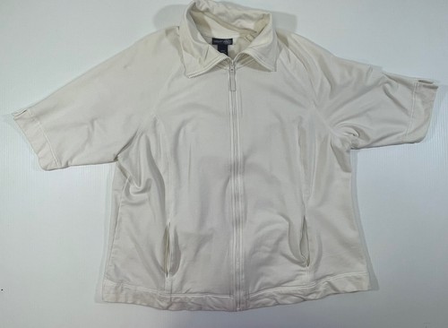 OFF WHITE Venezia Jeans Donna Plus Off Bianco 95% Cotone Manica Corta Con Cerchiata 18 20