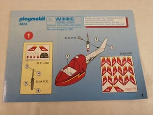 sympa notice de montage 4824 Playmobil ( plan , pompier ) 1 - Imagen 1 de 1