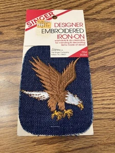American Eagle Denim Bügelbild Patch von SINGER, Vintage, Made In USA 🇺🇸 waschbar - Bild 1 von 2