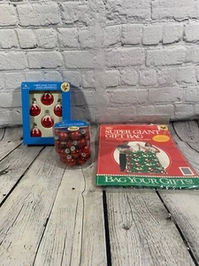 Small Christmas Ornaments ( Bulbs) and Large Gift Wrapping Bag - Picture 1 of 7