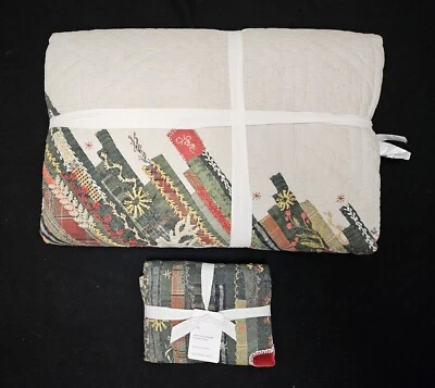 NUEVO Pottery Barn Winter Dreams Quilt King + Funda de Almohada SHAM a Juego Tamaño King Foto 1 de 4
