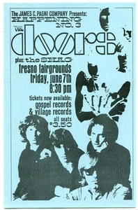 1968 THE DOORS Fresno Fairgrounds Concert Handbill - Picture 1 of 1