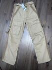 ZARA MID-RISE CARGO TROUSERS WITH STRAPS PANT BEIGE XS, REF.2449/249 # G2