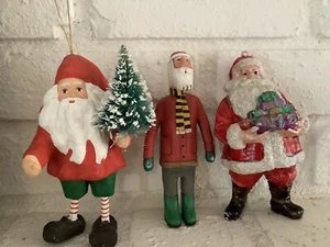 Vintage Assorted Santa 3 Pcs - Picture 1 of 10