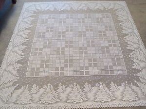 Lace Tablecloth White Winters Eve design  60 x 60