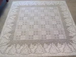 Spitze Tischdecke weiß Winterabend Design 60x83 - Bild 1 von 5