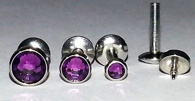 16 g 2,5,3,4 o 4,4 mm ~ PÚRPURA Cartílago Labio Labret Monroe Tragus Piercing Stud Foto 1 de 4