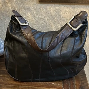 Allison Scott schwarz Espresso Leder Hobo Schultertasche - geflochtene Quaste, gebraucht, in einwandfreiem Zustand - Bild 1 von 20