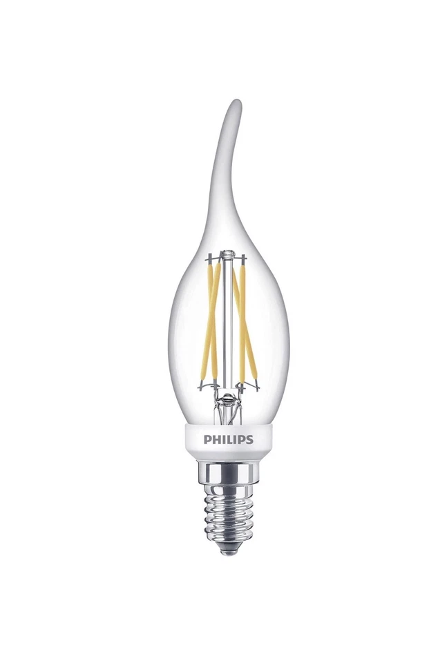 Philips LED Candle Light E14 3.4W Warm White Clear 871951432437400 x4 - Image 1 of 1