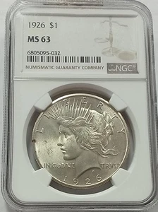 1926 Morgan Silber Dollar NGC MS 63 - Bild 1 von 3