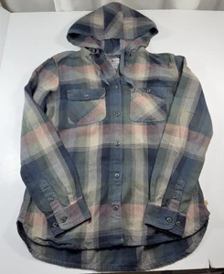 Carhartt Womens Beartooth Hooded Flannel Shirt Shacket Plaid Fall Size M - Picture 1 of 13