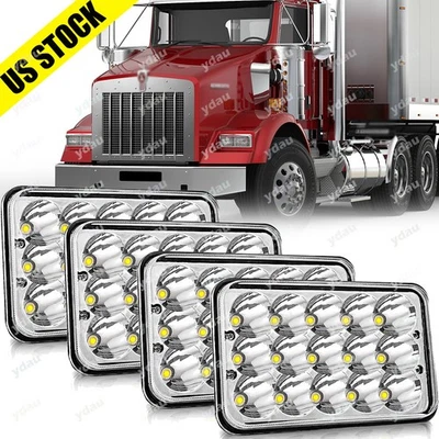 4 piezas para semirremolque Western Star 4900 4x6" faros LED proyector haz alto bajo Foto 1 de 4