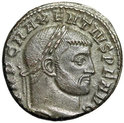 Majencio Follis "Roma en Templo" Roma Bueno Muy Fino Atractivo Foto 1 de 4